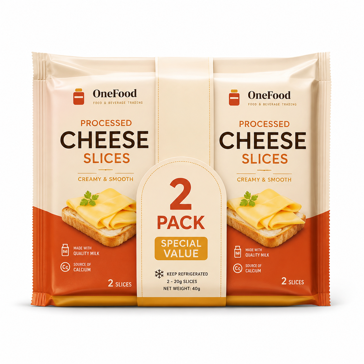Processed Cheese Slice Pack 2pcs