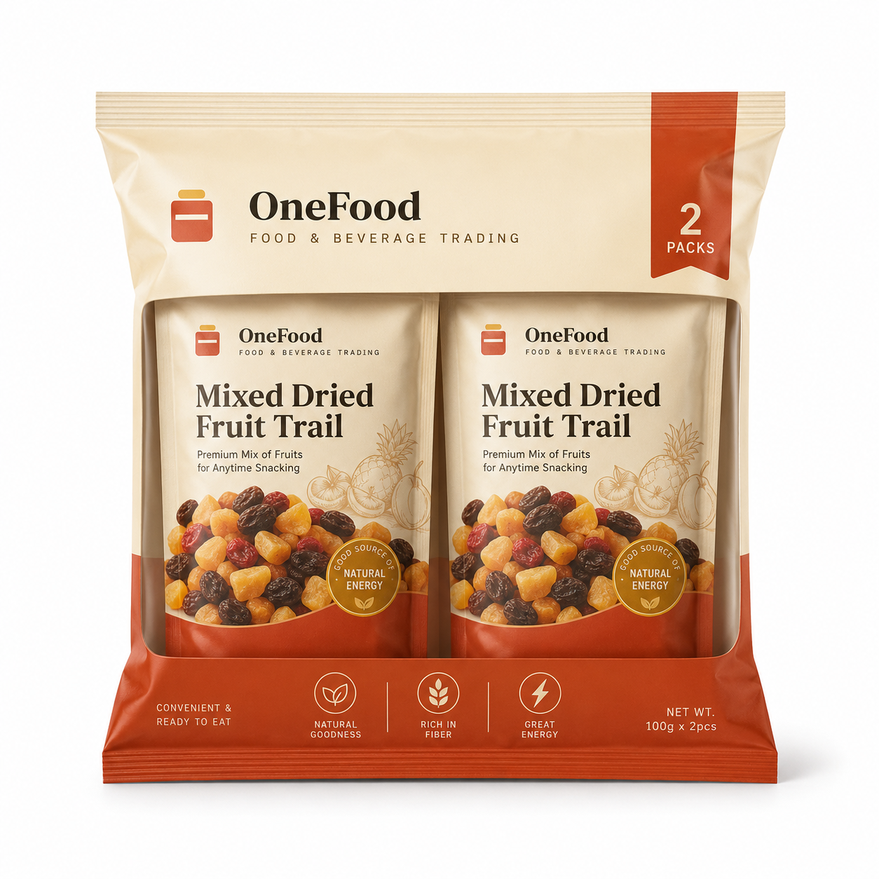 Mixed Dried Fruit Trail Pack 2pcs